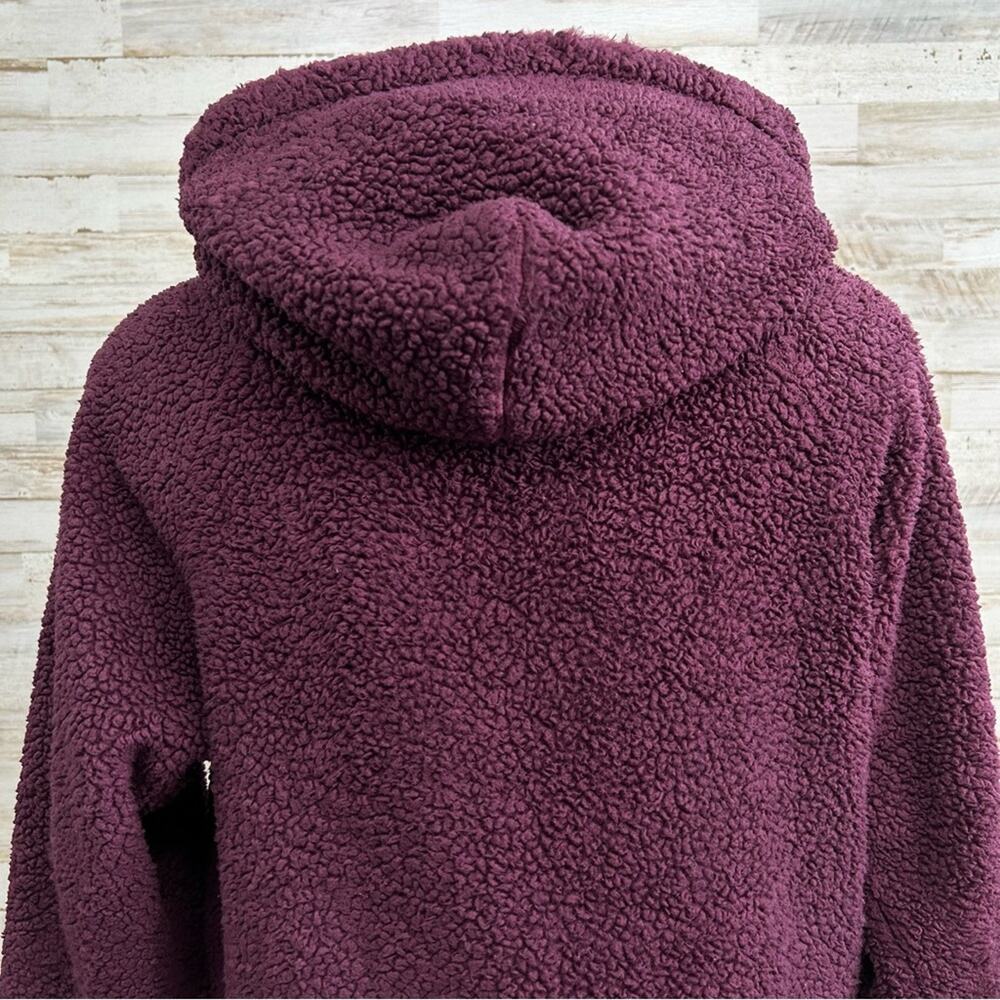 Victorias Secret Pink Teddy Fleece Jacket Womens Size XS Burgundy Quarter Zip - Picture 11 of 16